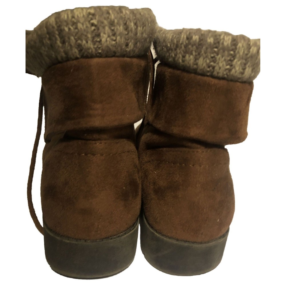 Arizona Jeans Co. Women's Yetta Ankle Boots Size 8M Brown Suede Sweater Lined - Picture 4 of 12